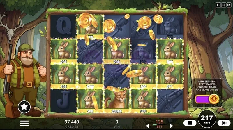 Hunt the Bucks - specijalni znakovi Hunter-Wild, Scatter i Animal Credit na mreži